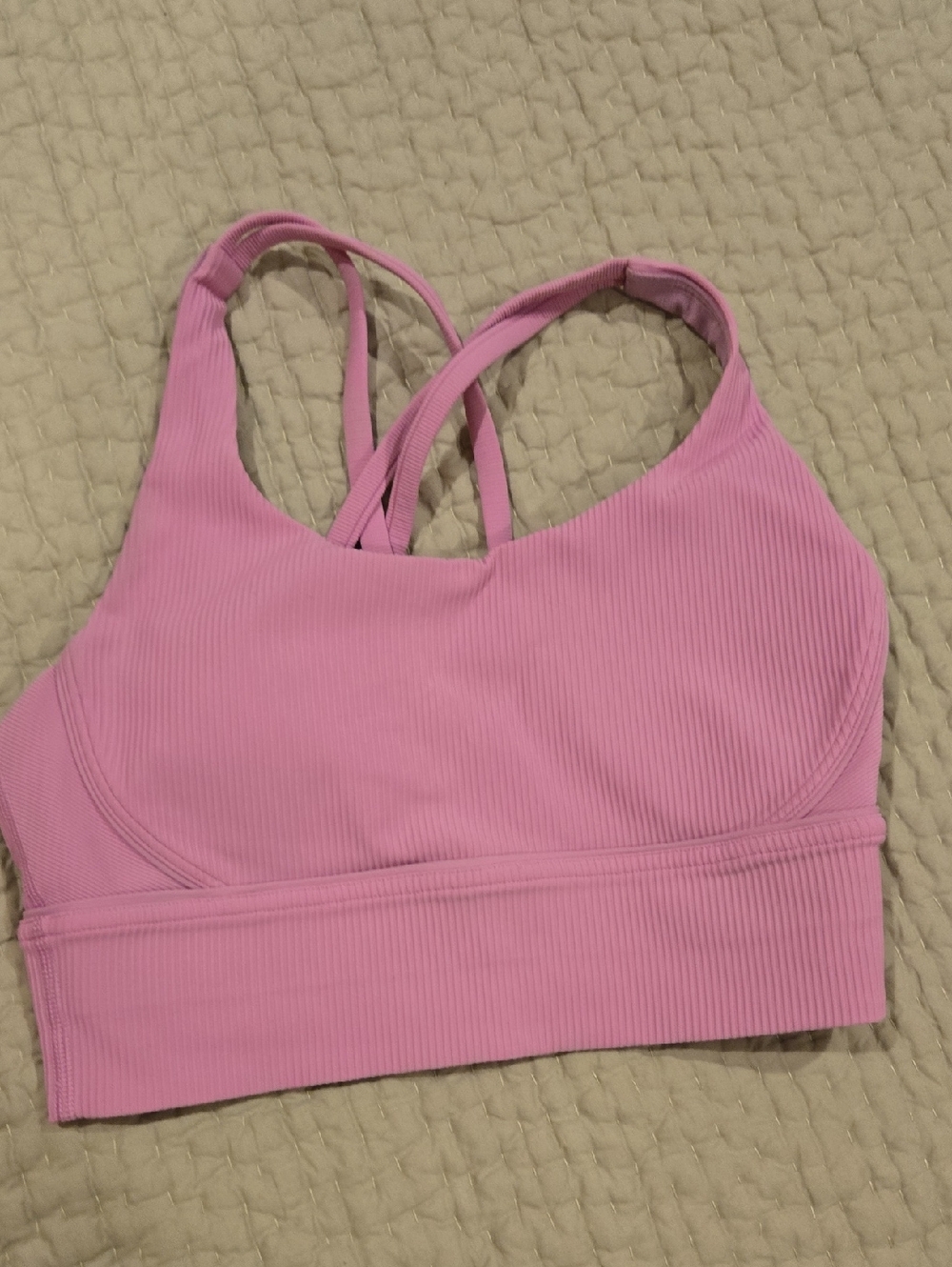 lululemon athletica Ribbed Strappy Sports Bra - Light Pink